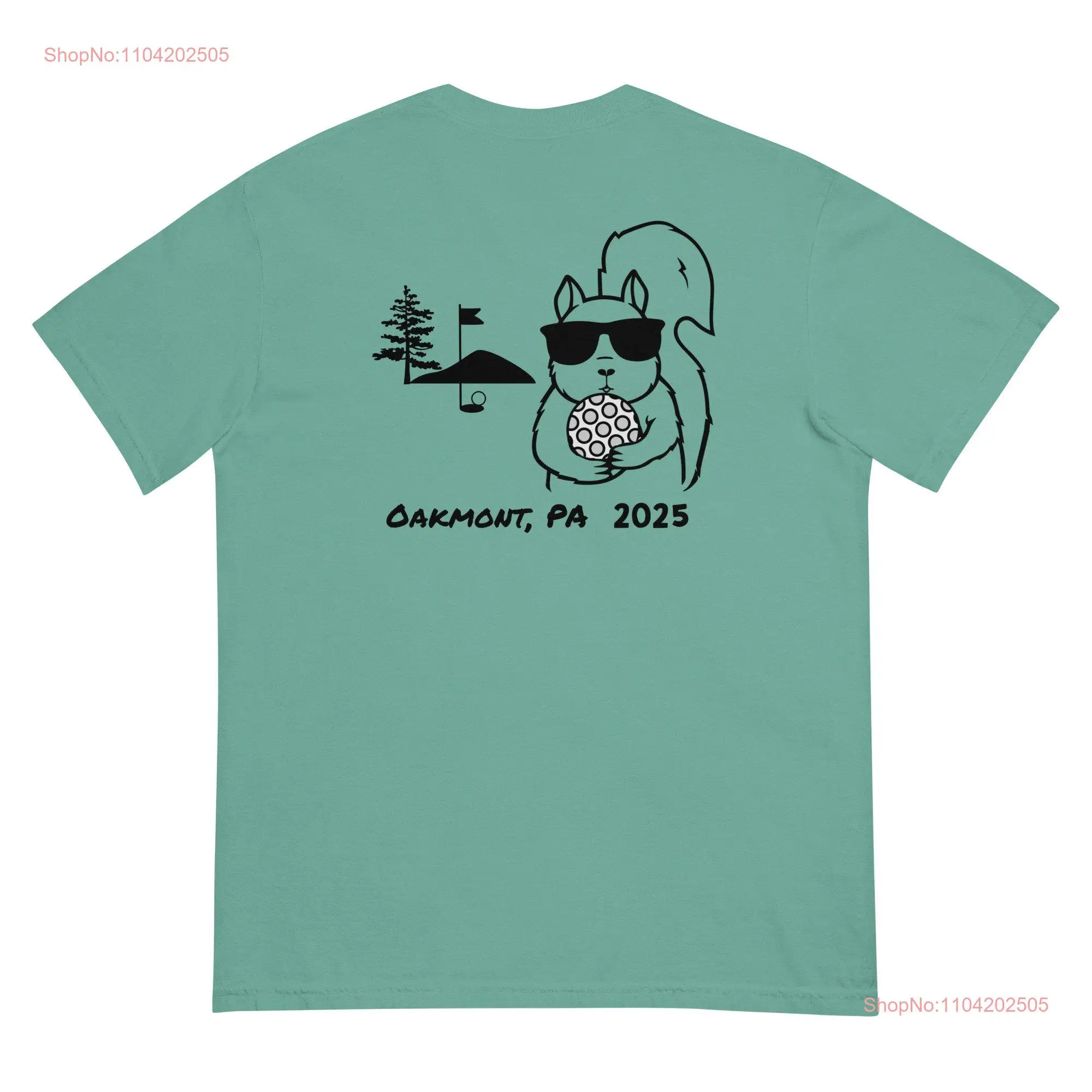 125th U S Open Squirrel garment dyed heavyweight t shirt long or short sleeves