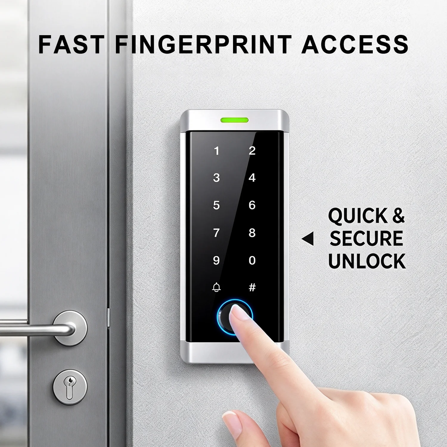 Fingerprint Access Control Keypad Outdoor Waterproof Tuya Smart Door Lock Reader Dual Frequency ID IC Card PIN Code System