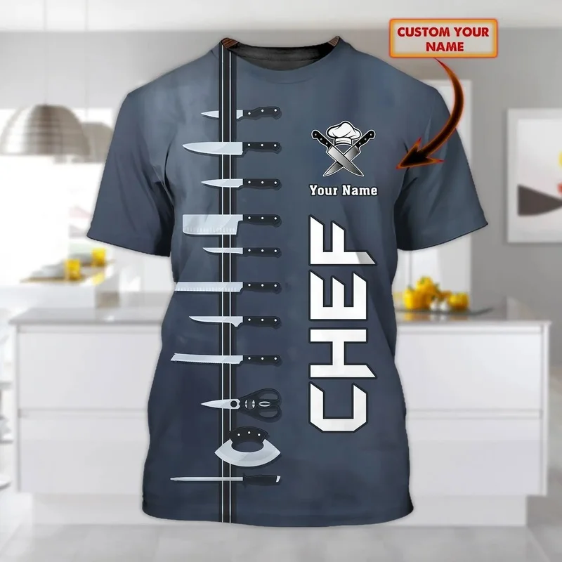 1 Piece Custom Your Picture Hot Sale Fashion T Shirt Custom Name Master Chef 3D Printing Mens Summer Short Sleeve Unisex Casual