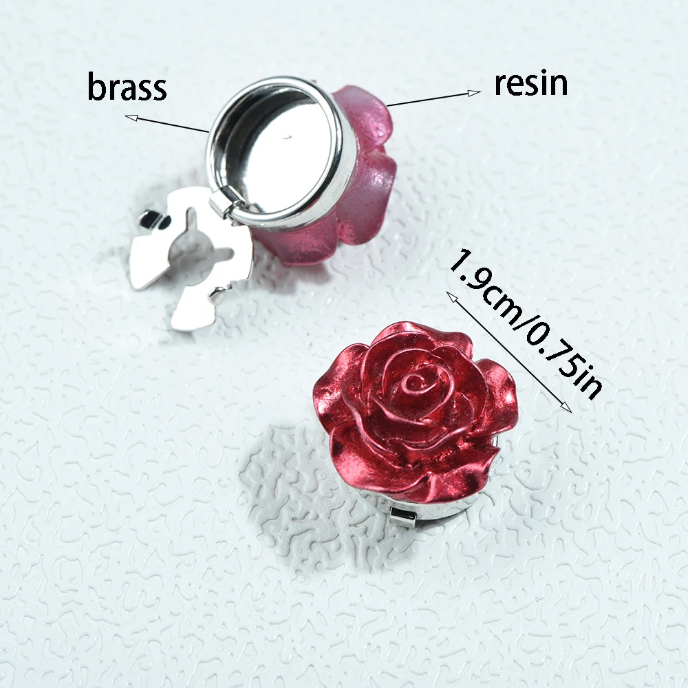 ICEYY  Elegant Women's Shirts Cufflinks Rose Flower Button Covers Set Mens or Womens Shirt Cufflinks for Tux Shirt Decoration