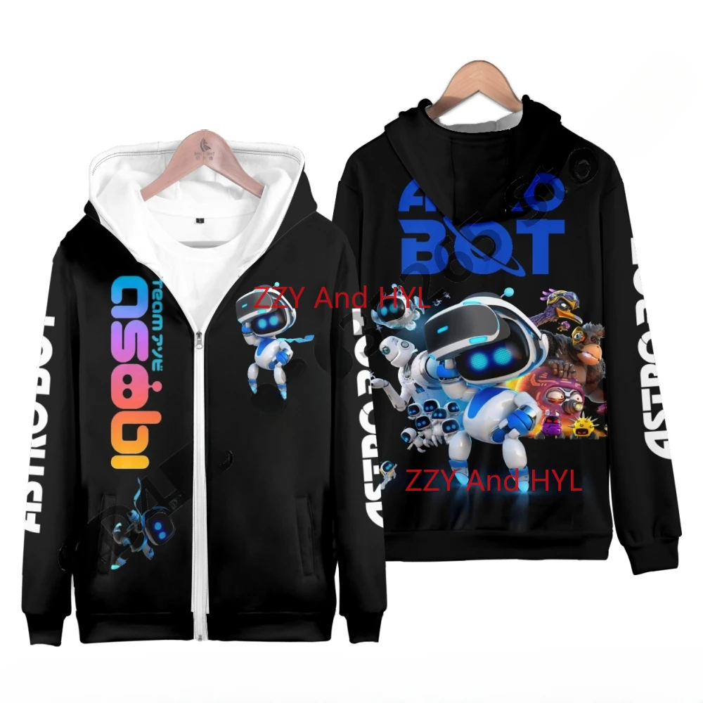 Hot Game ASTRO BOT 3D Print Zip Up Women/Men Hoodie Sweatshirt Boys Girls Kids Adult Long Sleeve Zipper Hooded Jacket Outerwear