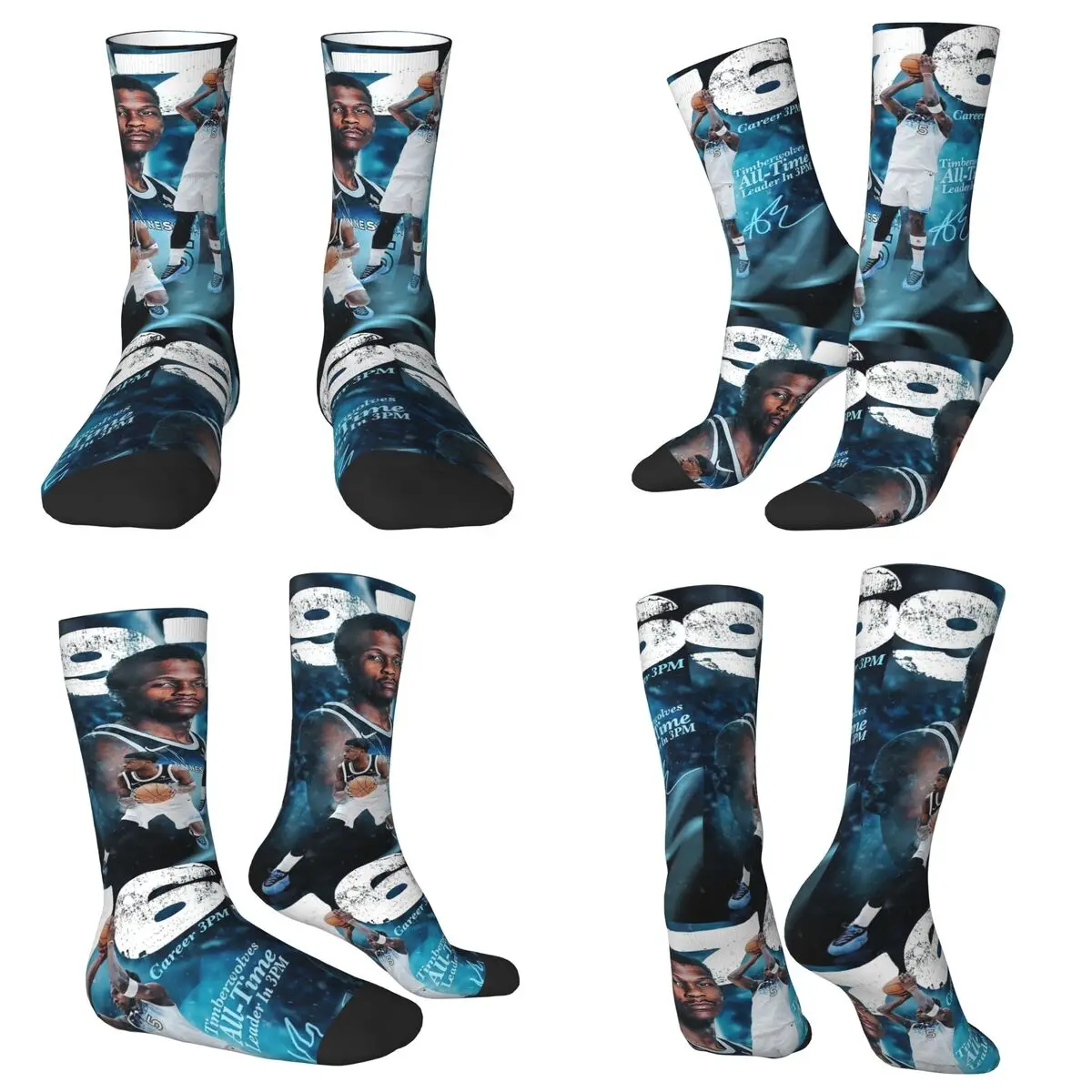 طاقم جوارب مينيسوتا تمبروولفز النمل يبقي كسر أنتوني إدواردز الجوارب جوارب طويلة غير رسمية للرجال النساء هدية عيد ميلاد
