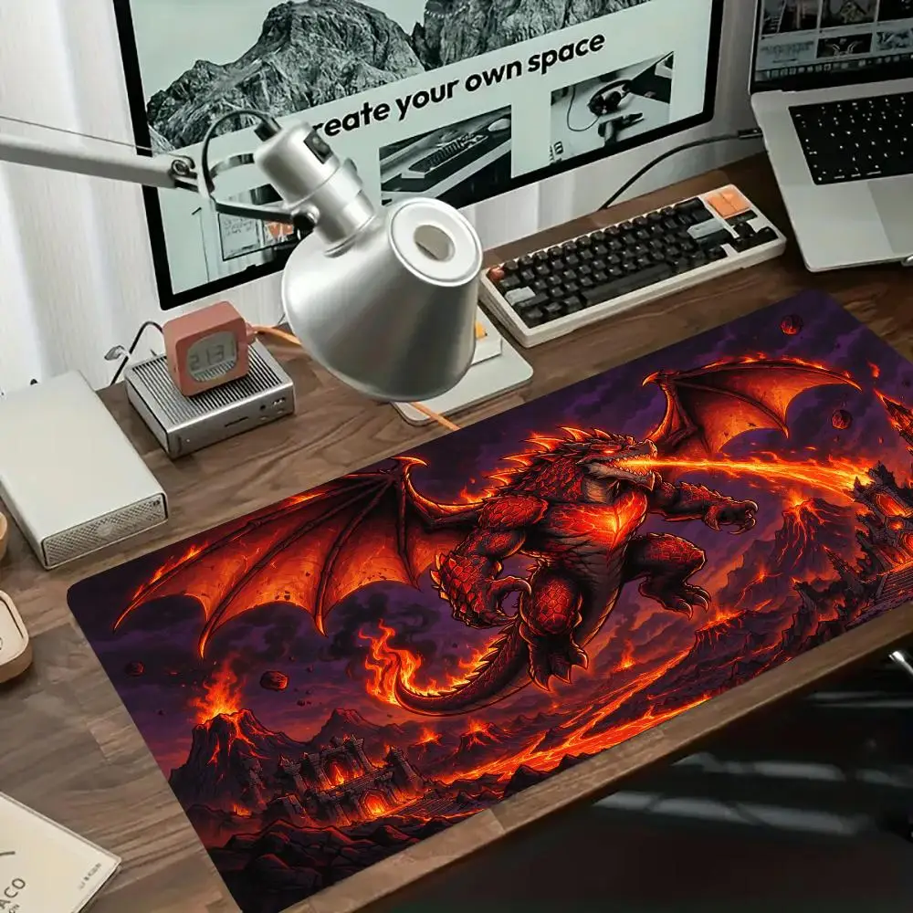 Frost Witch Crystal Castle Mouse Pad Stitched Edges Non Slip Rubber Base For Study Bedroom Decor