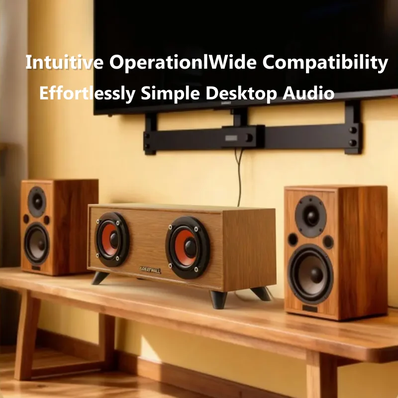 

Полнодиапазонный большой звуковой сигнал Качество 2,0-канальный стерео Bluetooth-динамик Деревянный настольный USB-кабель с одним кабелем через компьютерные колонки