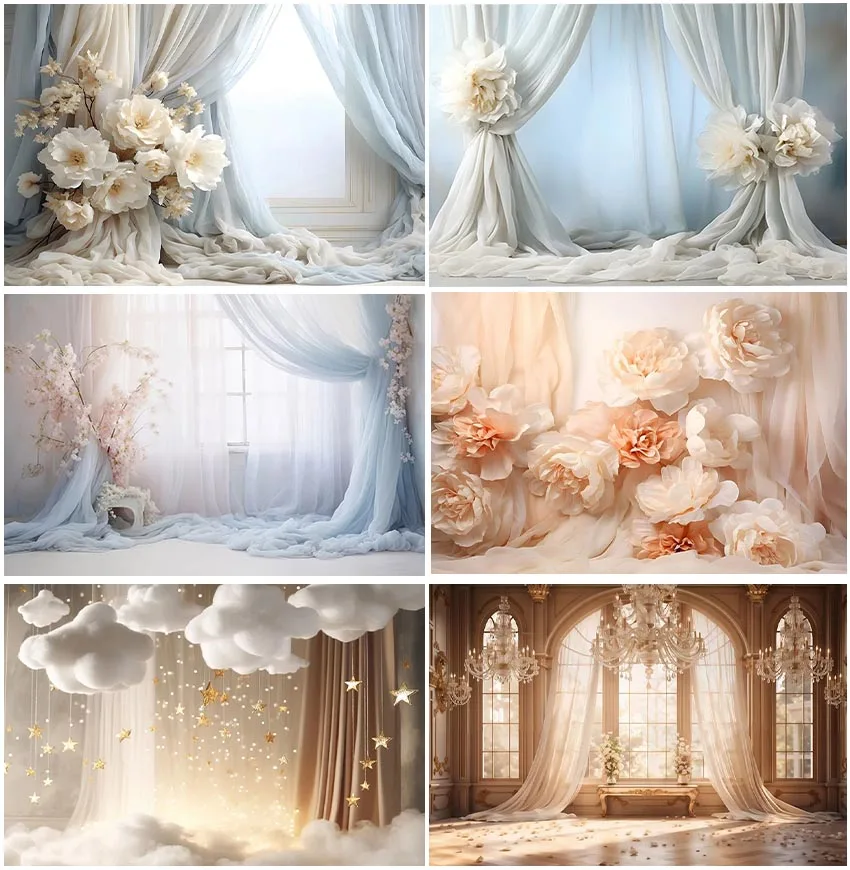 Photography Background White Room Bridal Shower Dreamy Wedding Ceremony Party Floral Window Birthday Maternity Portrait Backdrop