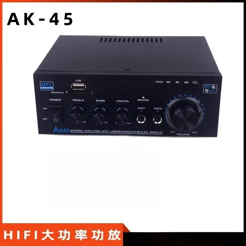 Digital Bluetooth AK45 power amplifier, car home dual-channel 40W * 2 audio equipment