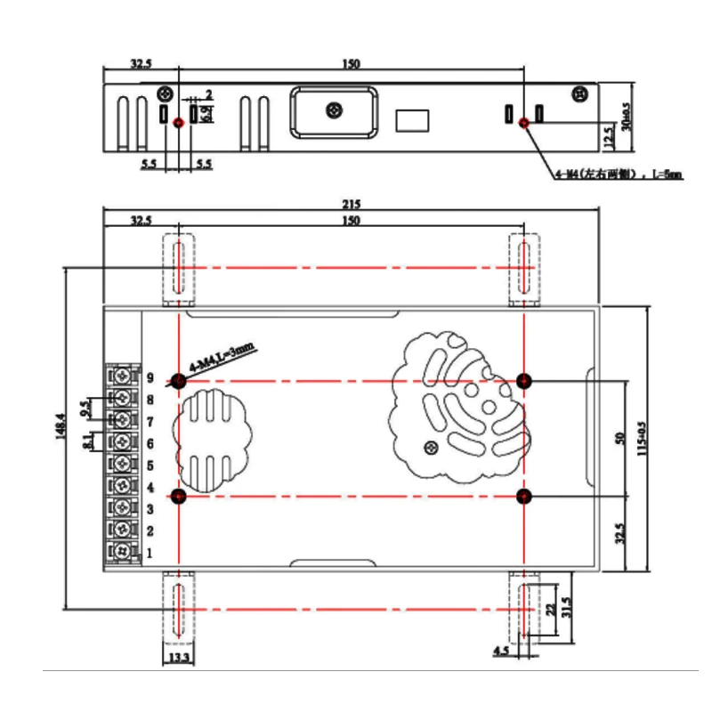 Chuanglian A-350FAK-5 / AC 220V - AC110V a 5V 70A 350W Fuente de alimentación Ventilador de dial manual de refrigeración para pantalla LED/tarjeta LED