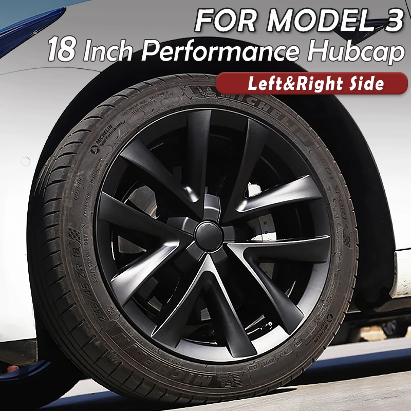 4PCS HubCap for Tesla Model 3 18 Inch Performance Wheel Caps Automobile Replacemen Hub cap Full Rim Cover Accessories 2018-2023