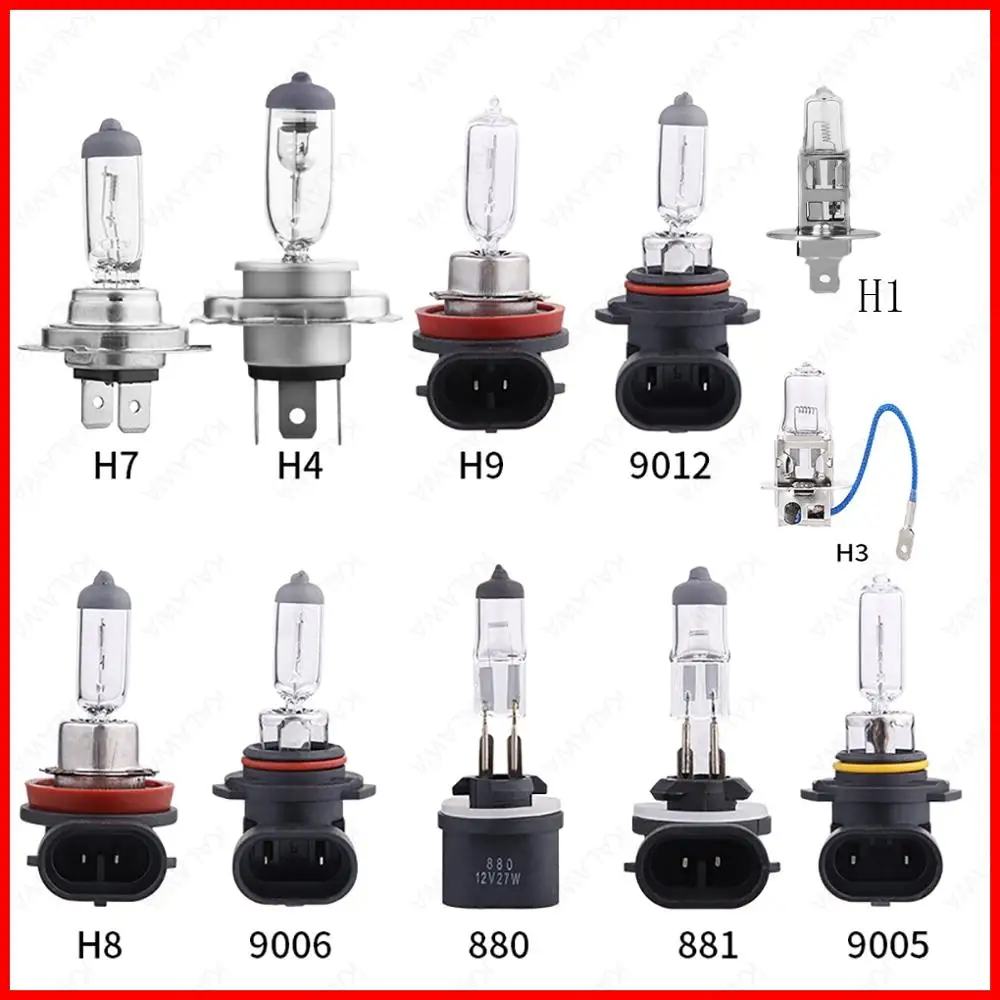 

2PC H1 H3 H4 H7 H8 H9 H11 9005 9006 9012 880 881 H15 Automobile Halogen Lamp Bulb 55W 100W Headlights Car Fog Lights HID LED