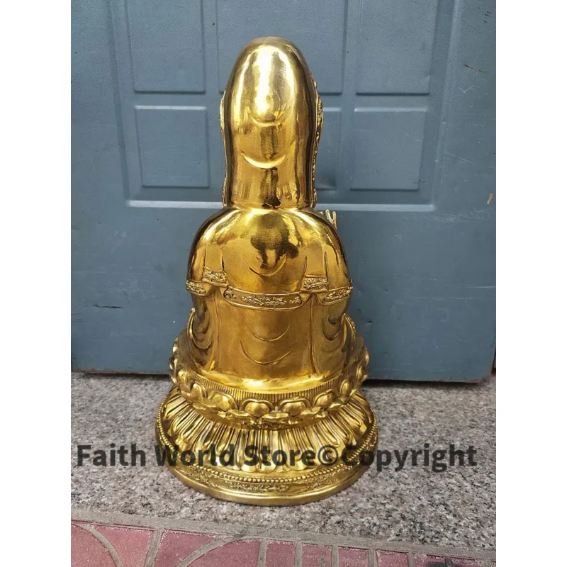 58CM large Asia Buddhism home temple alter golden brass godness Guan yin bodhisattva Buddha statue bless Safety Health luck