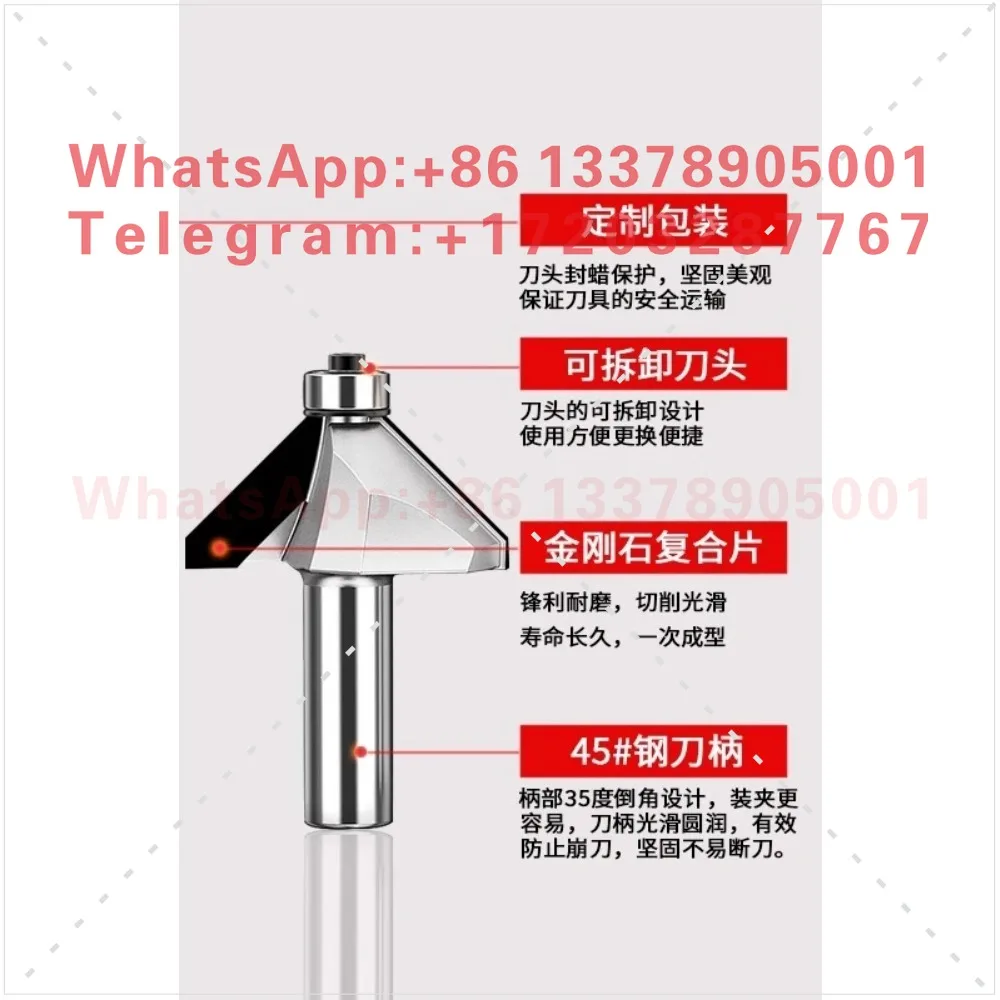 Diamond 45 degree bevel knife chamfer 90 degree 60 degree 30 CNC trimming acrylic milling cutter