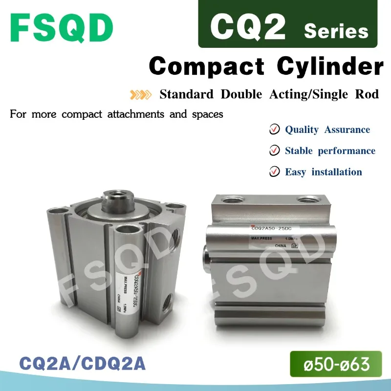 

1pc Standard type Compact Cylinder CQ2A50 CDQ2A50 CQ2A63 CDQ2A63-50 75 100 125 150 D DC DZ DCZ DM DMZ DCMZ CQ2 CDQ2A CQ2A