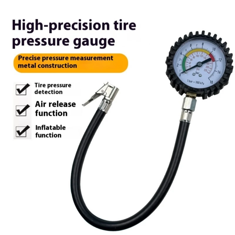 

0XXD Advanced Car Tire Pressure Measuring Meter Large LCD Screen Metal Rubber Build
