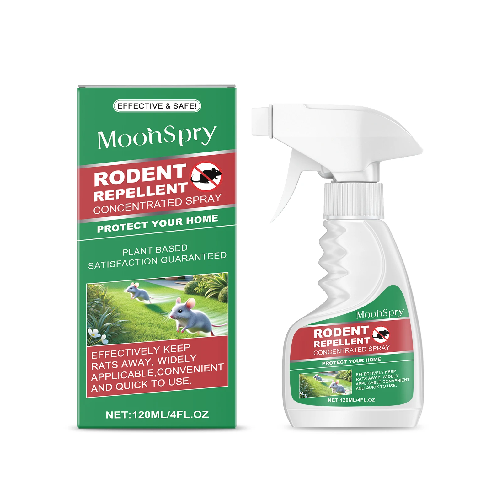 Rodent Repellent Spray 120ml Plant Based Mouse Deterrent for Car Engine Indoor Outdoor Rat Repeller