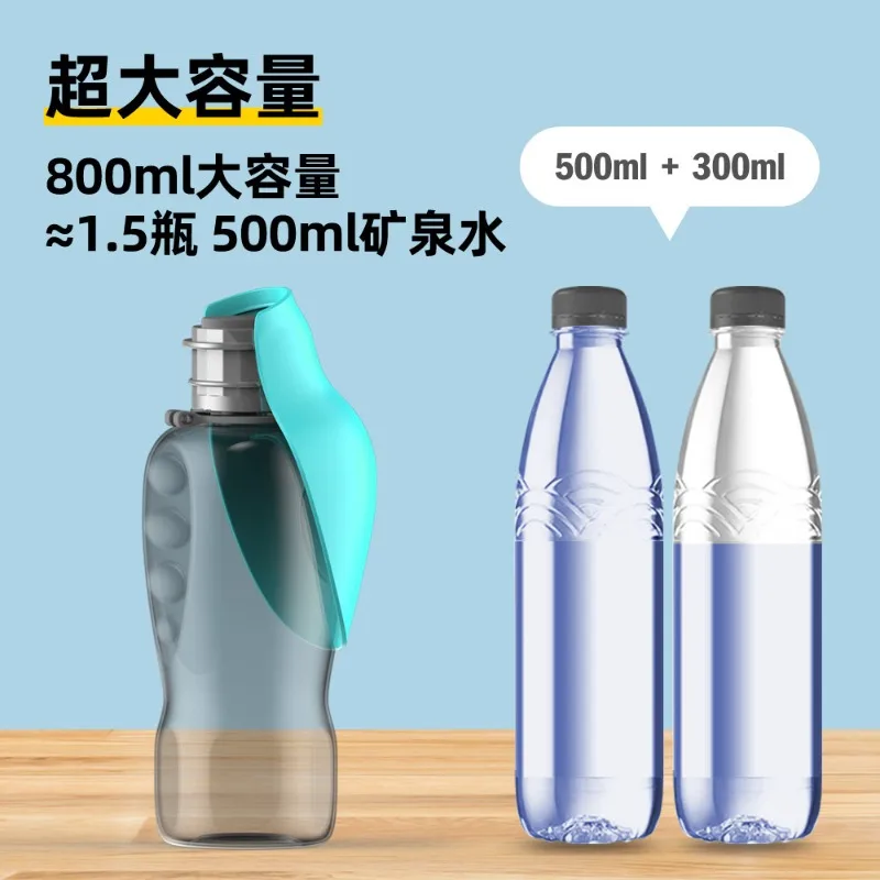 Dog outings large-capacity water bottle, portable portable bottle, pet foldable flip-top water drinker, out-of-use