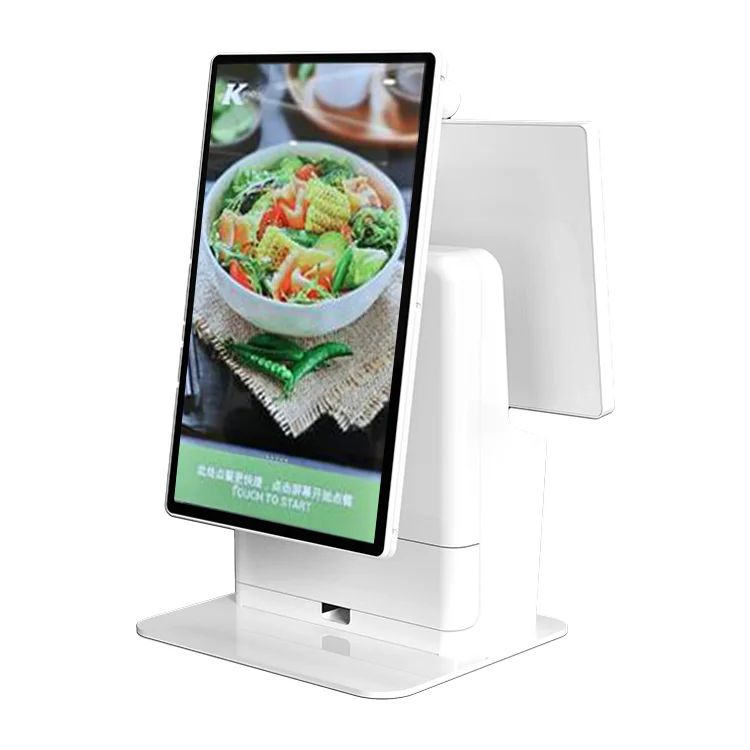 

automatic pos machine classic cashless payment counter top self ordering kiosk in restaurant food menu double sided machine