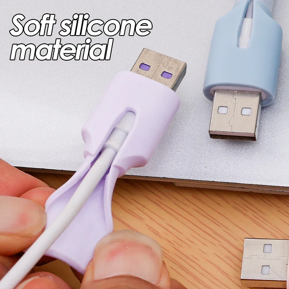 Soft Silicone Cover Type C Charger Cable Protector Universal Micro USB Type-C Data Cord Protective Sleeve Saver Accessories 2024