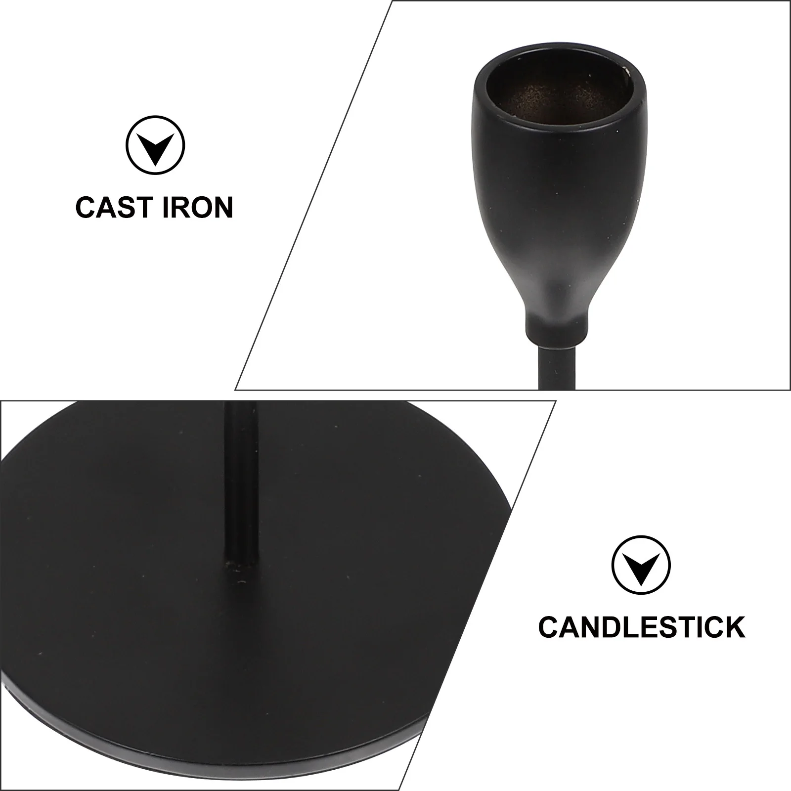 

Retro Iron Holder For Home Decor Metal Candlestick Smooth Surface Easy Wedding