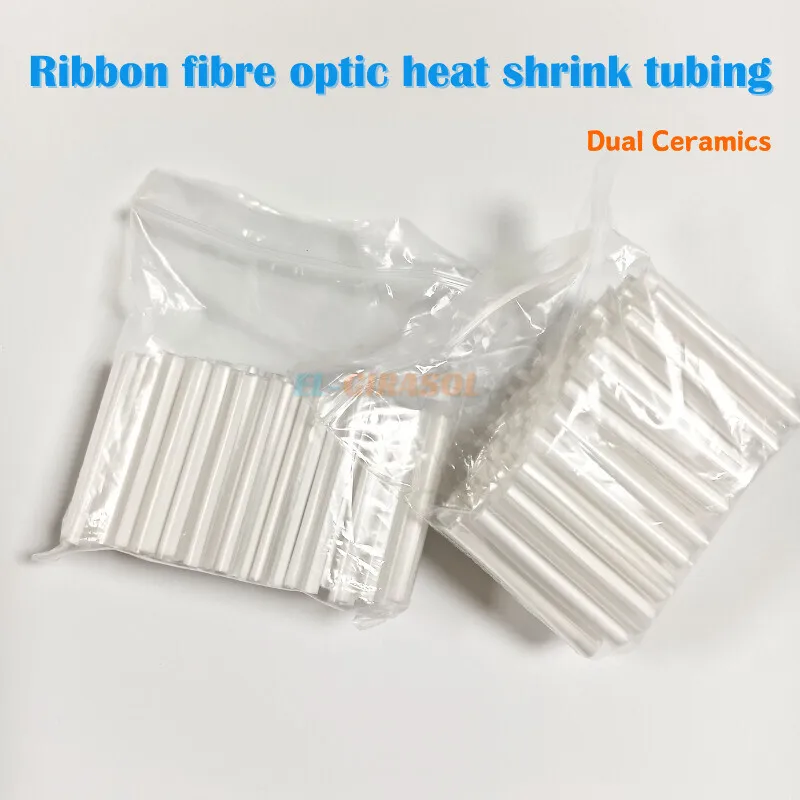 

Ribbon Fiber Optic Fusion Splice Protection Sleeves 40mm Dual Ceramic Needle 12 core Heat Shrinkable tube Clear FTTH