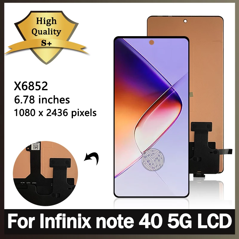 

6.78" AMOLED For Infinix Note 40 5G X6852 120Hz LCD Screen Touch Digitizer Sensor For Infinix Note40 5G Assembly Display Parts