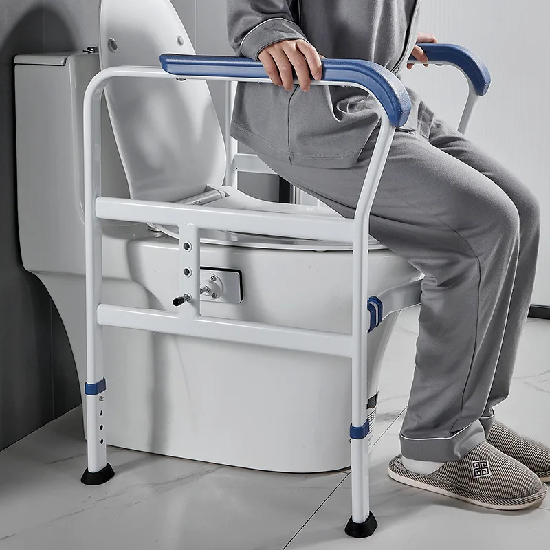 Barrier-Free Toilet Safety Rail for Elderly, Bathroom Handrail Grab Bar, Anti-Fall Support Assist Frame for Toilet Standing Aid