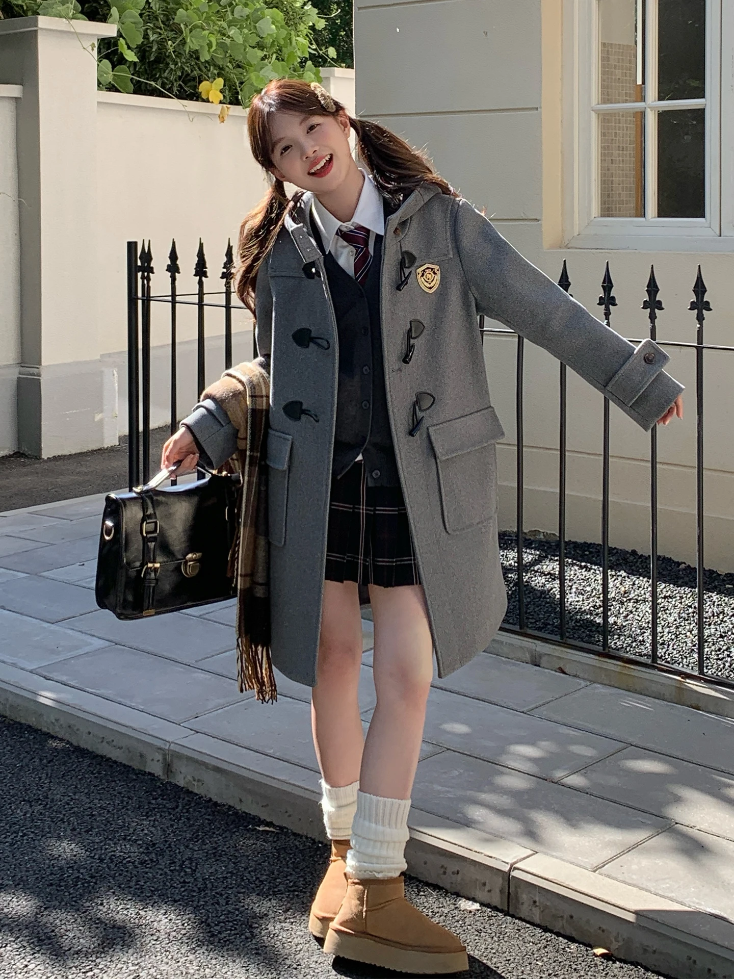 

Tokyo Annual Record JK Long Coat Jaet Thiened Autumn Winter Sle Buttoned Woolen Coat Commute Simple Sle Women's Outer...