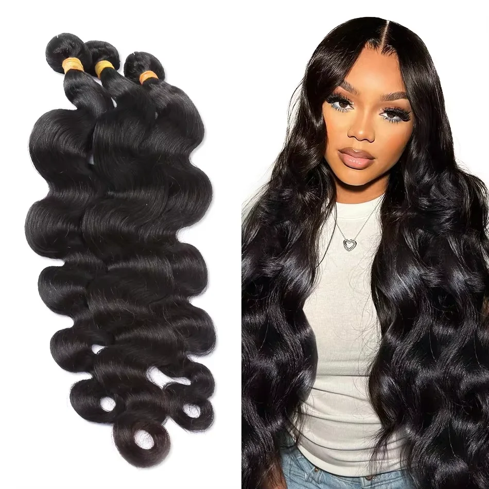 Brazilian Body Wave Bundles Human Hair Weaving Hair Weave Black 3 4 Bundles Natural 30 40 Inch Bundle Hair Extensions