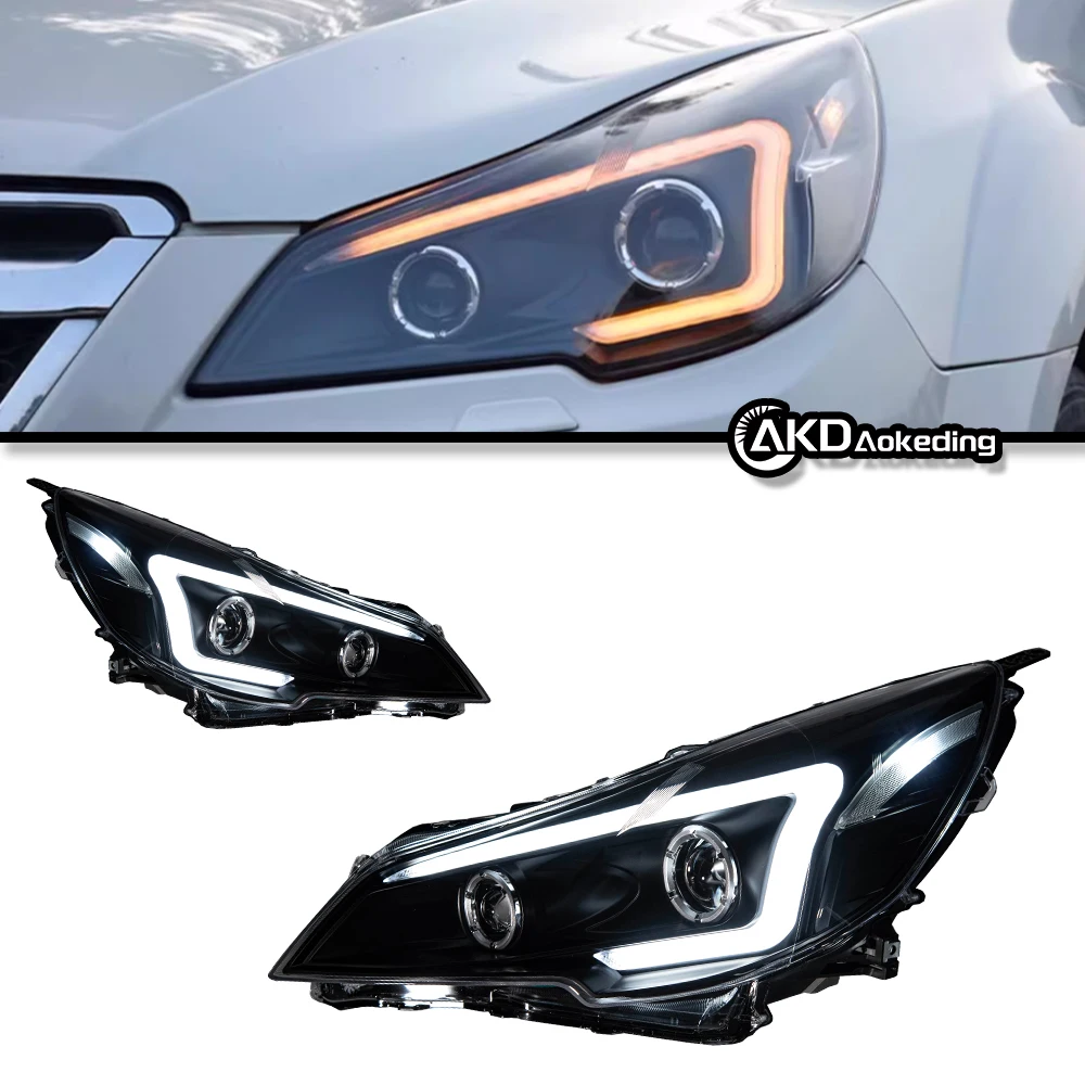 Auto Parts For Outback  Headlights 2010-2014 latest Styling LED Daytime Lights Dual Projector Car Accesorios Modified