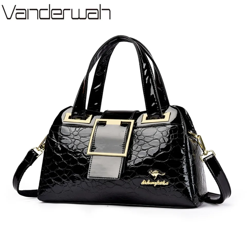 

2 layer Large Capacity Tote Bag Luxury Handbags Women Bags Designer Stone pattern Ladies Boston Shoulder Bag High Quality Sac