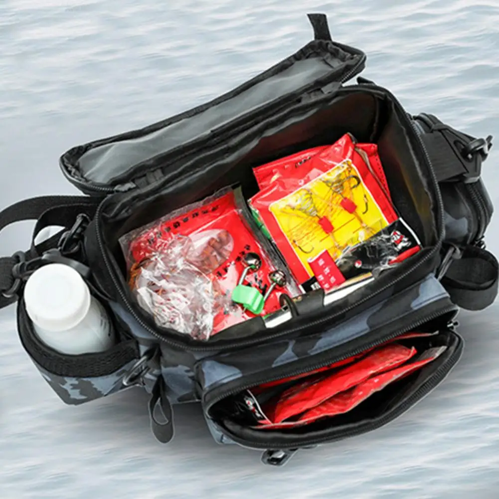 Heavy-duty Fishing Pack Waterproof Fishing Gear Bag with Multi-pocket Design for Organizing Fishing Accessories for Anglers