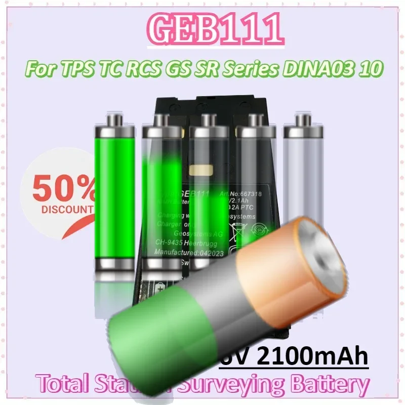 

GEB111 6V 2100mAh Battery for TPS TC RCS GS SR Series DINA03 10 Electronic Level Surveying NI-MH Rechargeable Batteries