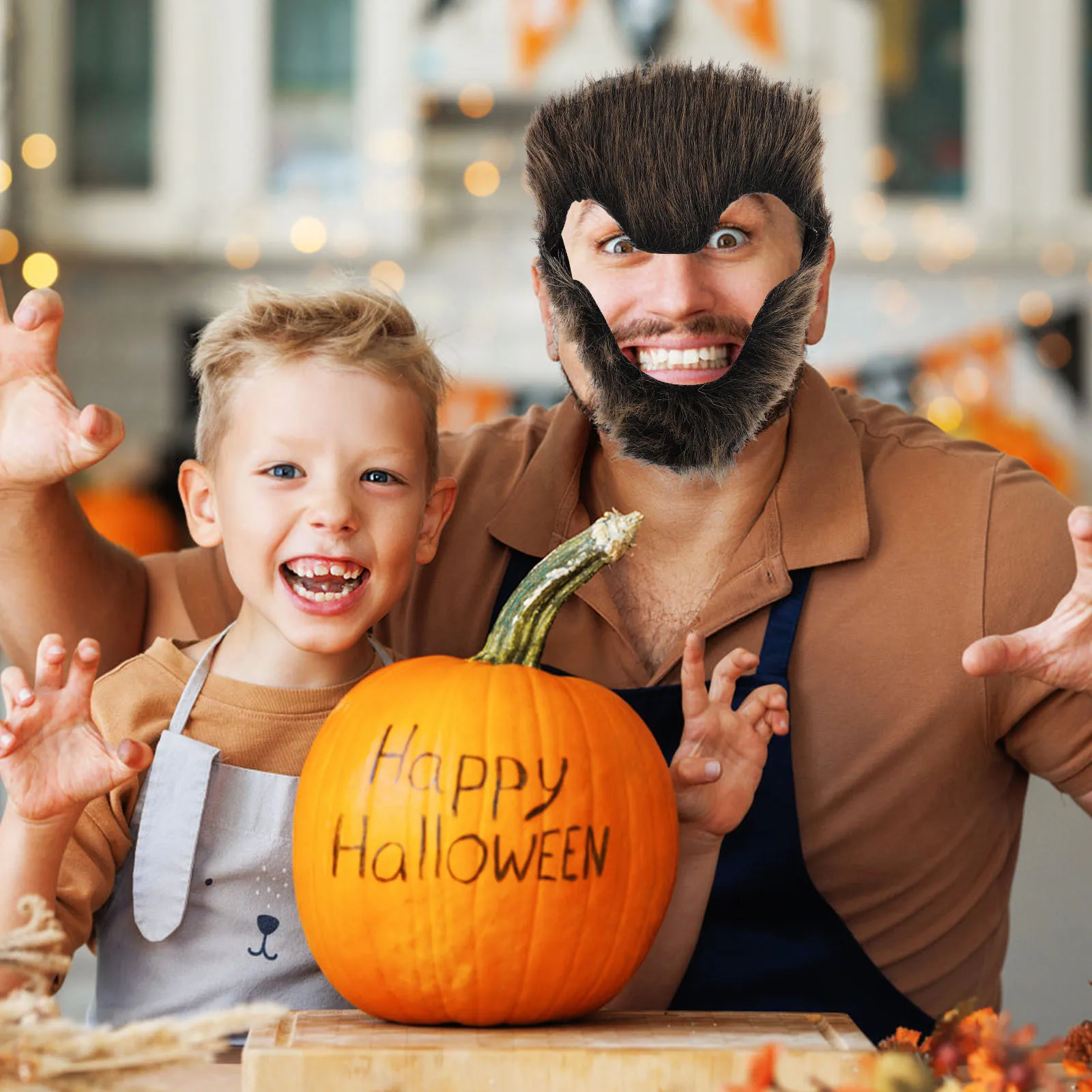 

Artificial Monkey Mustache Realistic Beard for Men Masquerade Parties Costumes Animal Themed Facial Hair Decoration