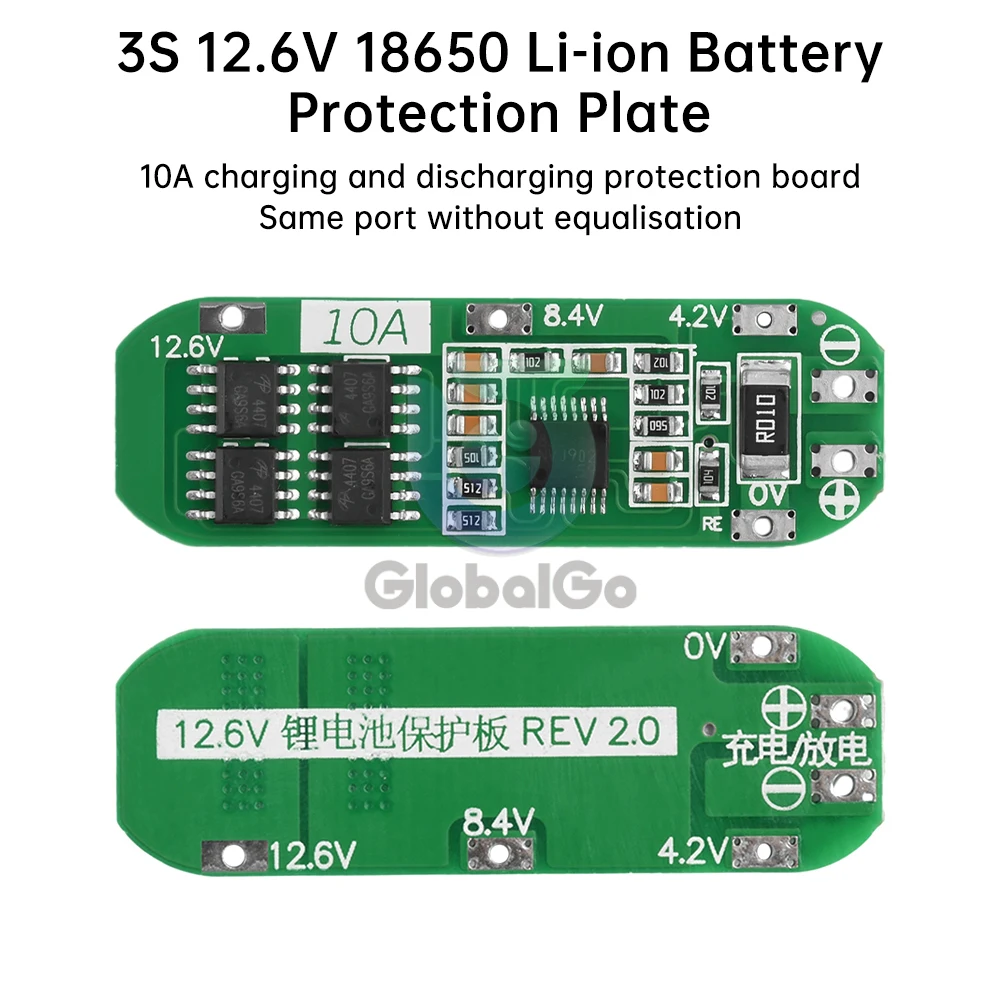 

BMS 3S 10A/20A 12.6V 18650 Lithium Battery Charger Protection Board Short Circuit/Overcurrent Protection For Power Bank/Drill