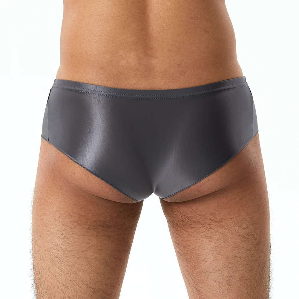 Cuecas sexy boxer nariz de elefante masculino, capa JJ, óleo brilhante, cuecas lustrosas, lingerie erótica, cintura baixa, calcinhas elásticas, roupa íntima