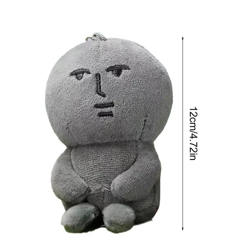 Portachiavi imbottito peluche grigio peluche portachiavi giocattoli ciondolo bambola per bambini e adulti zaino emotivo accessorio borsa fascino