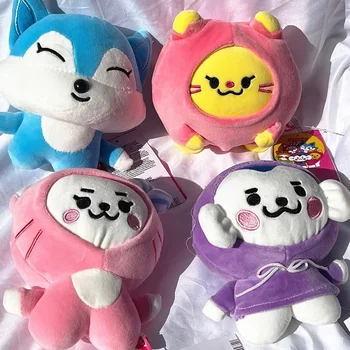 20cm Cute Cartoon Kawaii Korean Women's Group ITZY Plush Toys Schoolbag Pendant WDZY Cartoon Girl Schoolbag Pendant Keybuckle