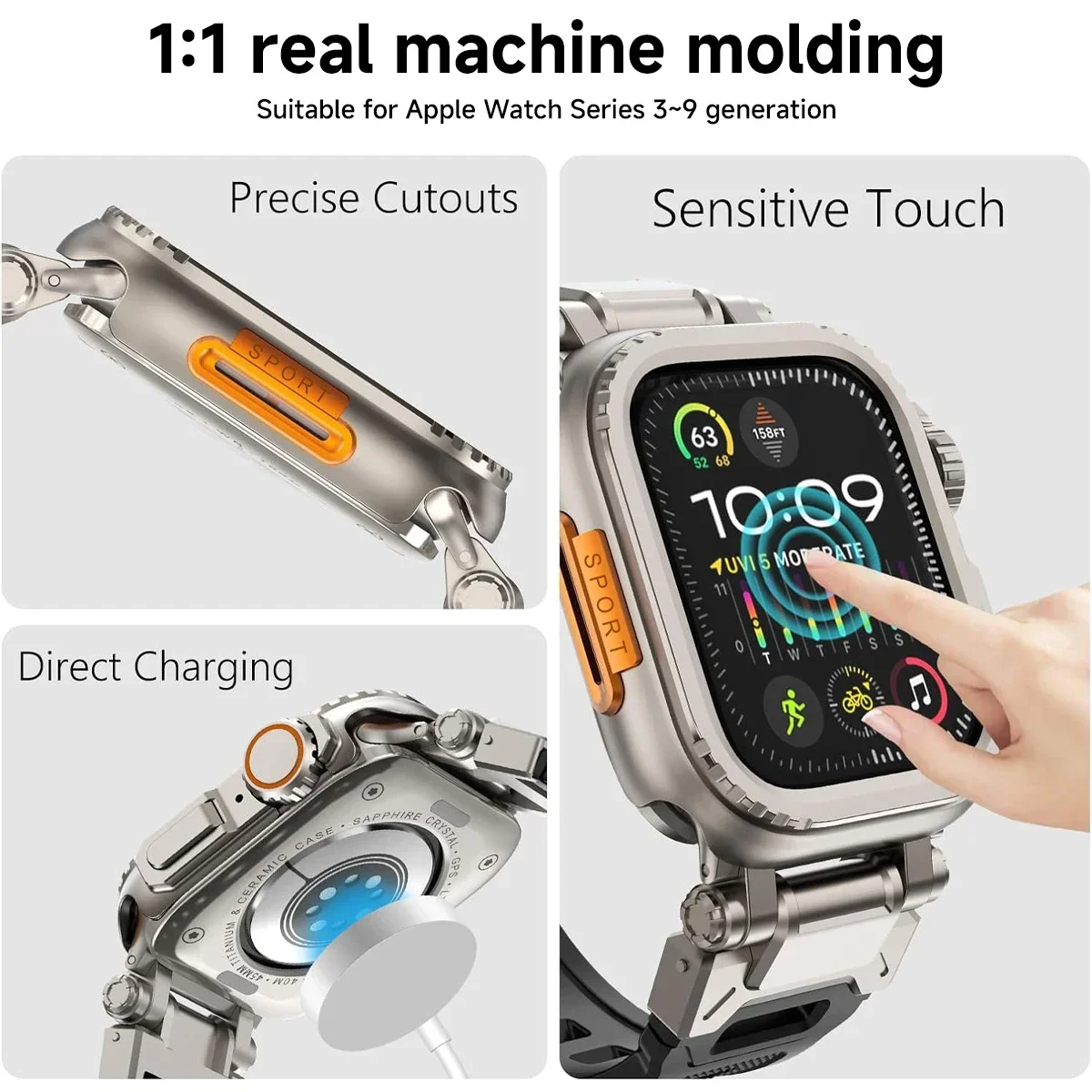 Metall Bumper Fall Für Apple Uhr 49MM 45mm 44mm Schutz Rahmen Abdeckung Für iWatch Serie 9 8 7 6 5 4 SE Ändern Zu Ultra 2 49mm