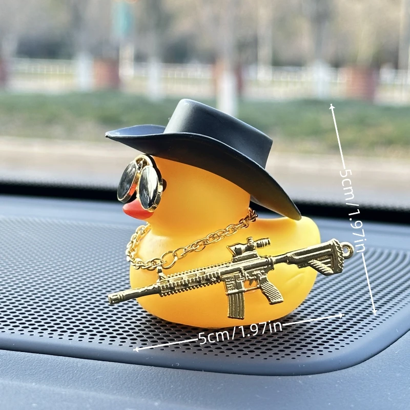 Muñeco de pato vaquero con gafas de sol Retro, decoración Interior de coche divertido, accesorio coleccionable y genial para amantes de los automóviles, 2024