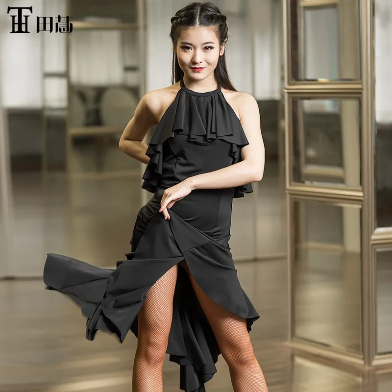 Customized Latin Dance Dress Practice Clothes Art Exam Competition Clothing' Training Suit L417