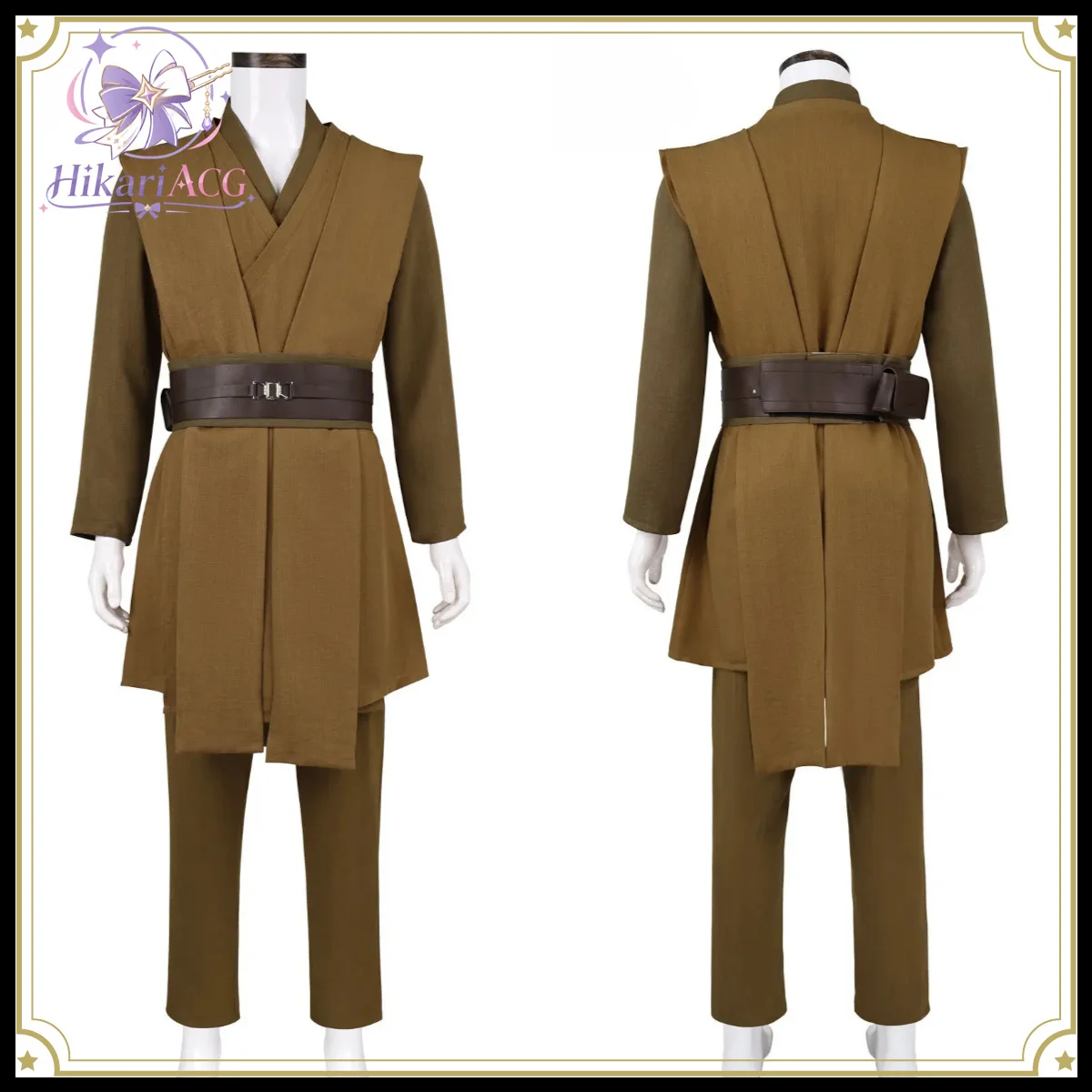 Anime Game Outfit High Quality Obi-Wan Costume Jedi Warrior Premium Cosplay Men Movie Noble Battle Robe For Halloween