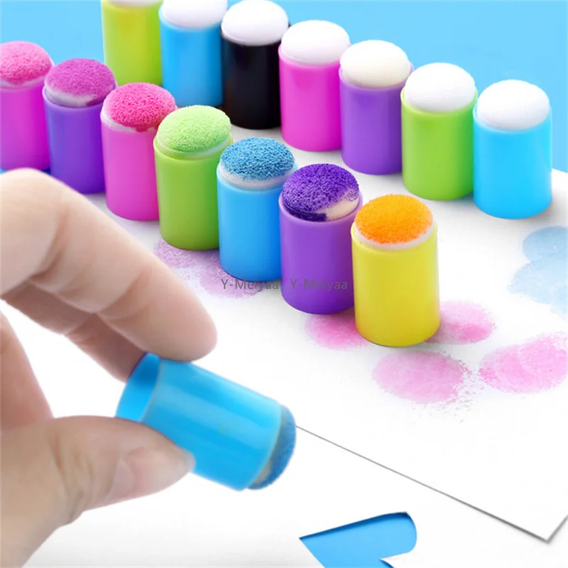 1/10/20 قطعة الأطفال إصبع الإسفنج Daubers الطلاء منصات الحبر ختم فرشاة اليدوية Craft بها بنفسك الحرفية سكرابوكينغ اللوحة صنع الرسم