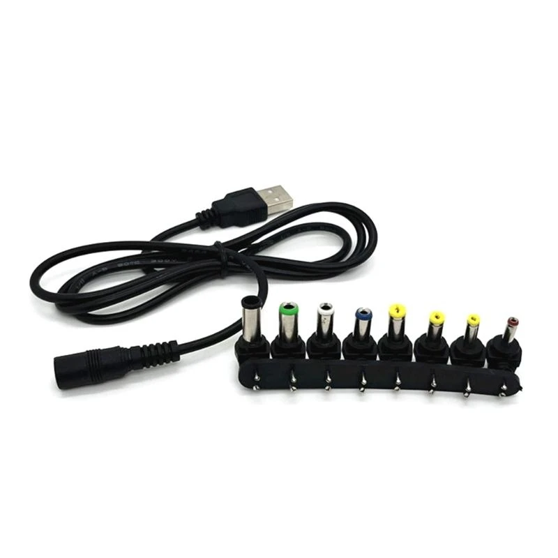 587B USB Converters USB5V to DC5521 DC5.5x2.1 Plug Connectors Cable 8 Adapters