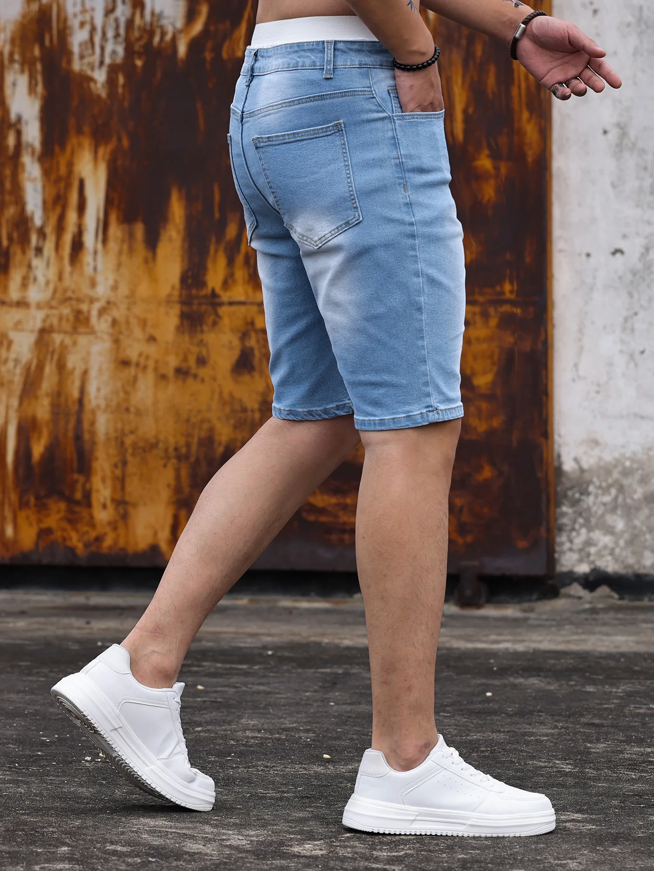 Vintage Mens Solid Color Denim Shorts 2026 Spring Summer Trendy Loose Straight Shorts Men Streetwear Outdoor Casual Jean Bottoms