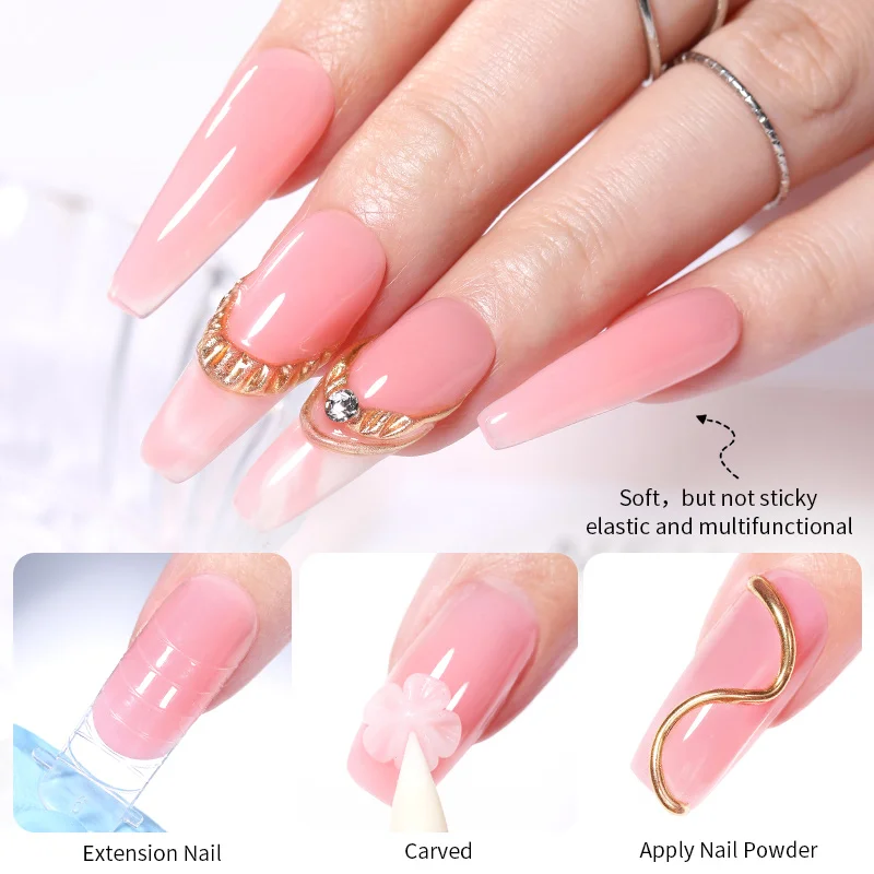 BORN PRETTY 15ml Non Stick Hand Extension Gel Nail Polish Carving Flower Nail Art Shaping Solid Acrylic Nail Gel Varnish