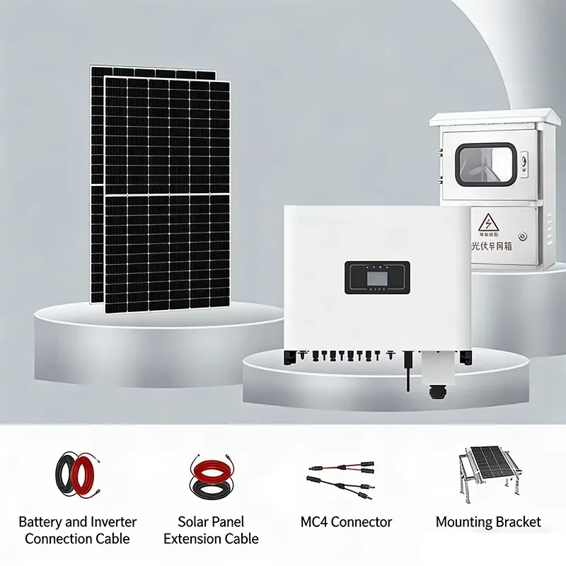 Customized 5kw 10kw 20kw 30kw 40kw Hybrid Solar System Complete Solar Panel Kit Hybrid Off Grid Solar Generator For Home Use