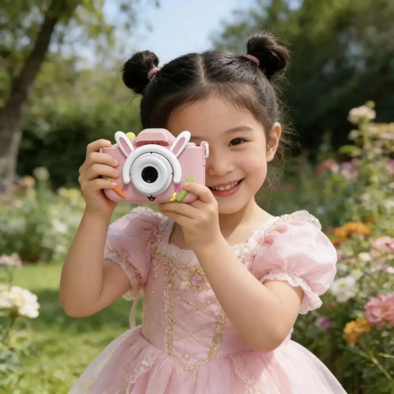 

1080P Kids Digital Camera Cute Rabbit Cartoon Shell Built-in Fun Filters Mini Portable Children Camera Toy Birthday Gift