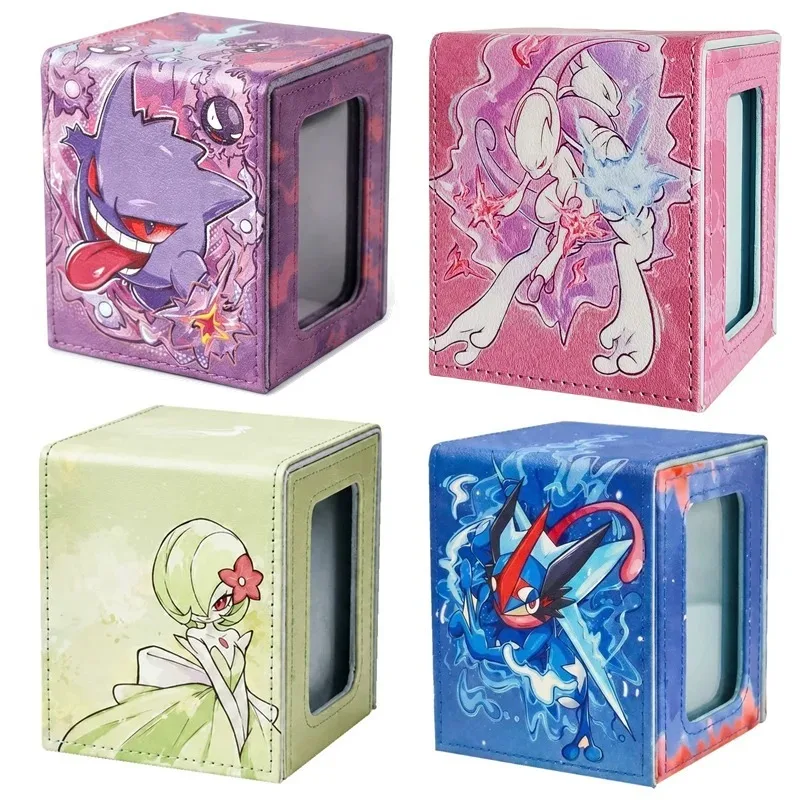 Card Deck Box,Card Storage Box Holds 100+ Single Sleeved Cards, PU Leather Magnetic Closure for Applicable To Pokémon PTCG Card