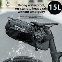 Alforja de bicicleta OFFBONDAGE, impermeable, 15L, bolsa de bicicleta de gran capacidad, bolsa trasera de ciclismo, bolsa trasera plegable para bicicleta de montaña, equipaje de carretera