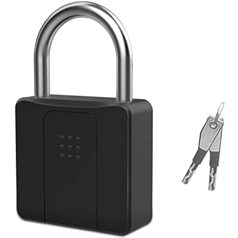 

Waterproof Fingerprint Hanging Lock With Key Fingerprint Bluetooth Padlock, Guardrail Door Lock, Gate, Warehouse