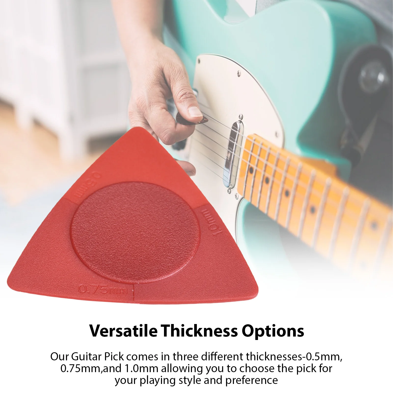 Guitar Plectrum Pack Multi-thickness Guitar Picks Guitar Accessories Musical Instrument Accessory 0.5/0.75/1.0mm Guitar Picks